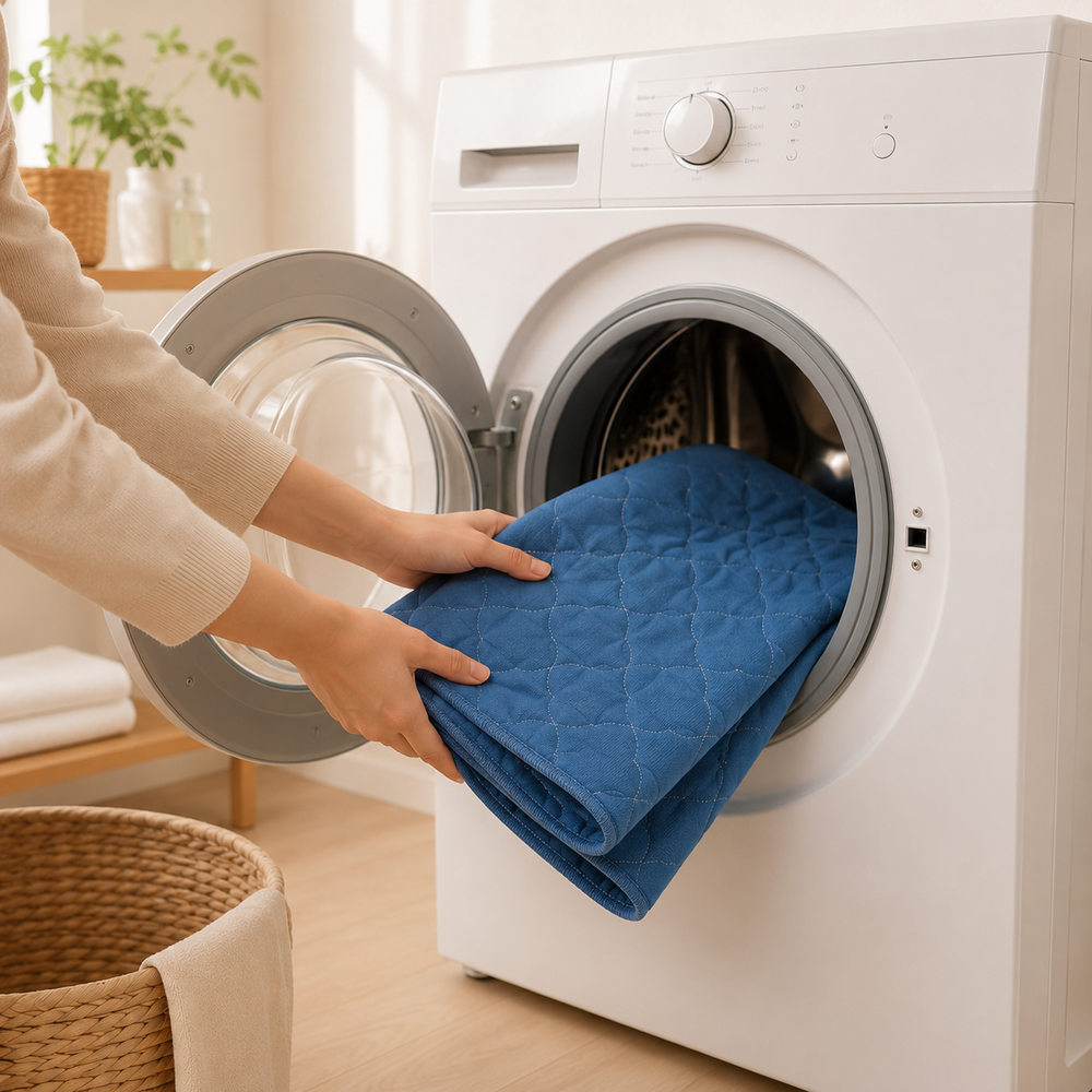 Washable care pad inside a home washing machine